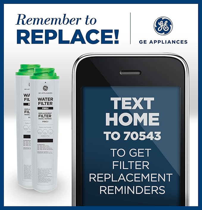 GE Under Sink Water Filter Replacement, Dual Flow, Reduces Sediment, Rust & Other Impurities from Water, Fits GXK255TBN Under Sink Filtration System, Replace Every 6 Months, FQK2J, 2 Filters