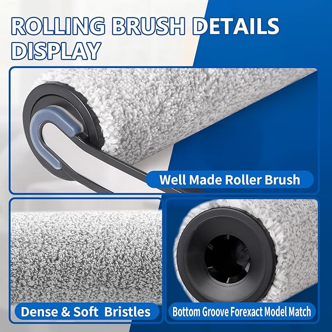 Roller Brush and Filters Replacement Compatible with Tineco iFLOOR 5 Breeze Cordless Vacuum Cleaner,Replacement Parts Include 2 Brush Rollers, 4 Vac Filters - AquaVibe