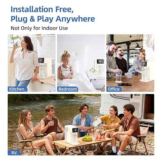 Reverse Osmosis Water Filter Countertop, 6 Stage Ro Water Filtration System with Remineralization Glass Pitcher, 4:1 Pure to Drain, TDS Displaying, 4L Capacity Tank for Home Office(Warm White)