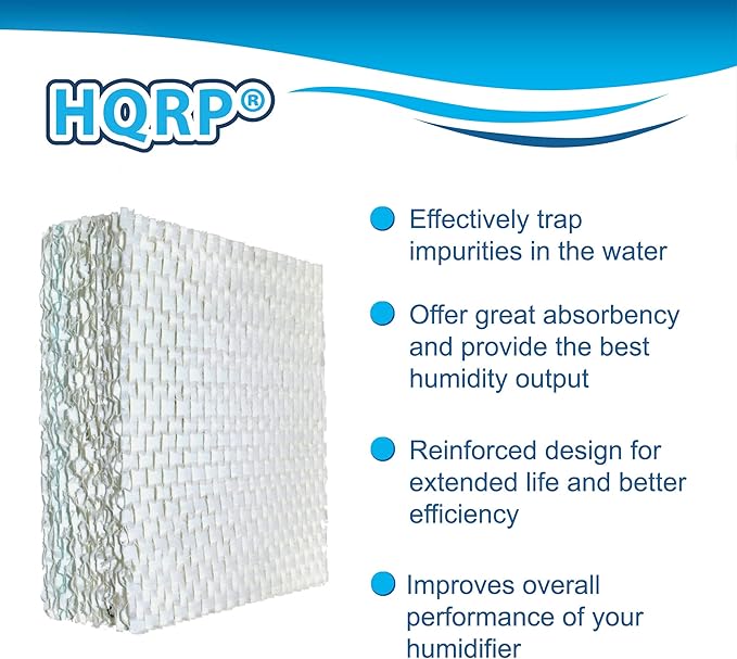 HQRP Wick Filter 1043 Replacement Compatible with Bemis Essick Air AIRCARE SS390DWHT, 826000, 826800, 826600, 826900, 821000, 821001, 831000, 836000HB Evaporative Humidifiers