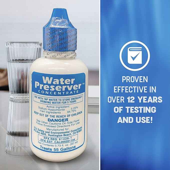 55 Gallon Water Preserver Concentrate (5 years) Water Treatment Drops - Water Treatment For Drinking Water - Mayday Emergency Drinking Water - Defiance Fuel Water - Earthquake Water, Emergency Storage