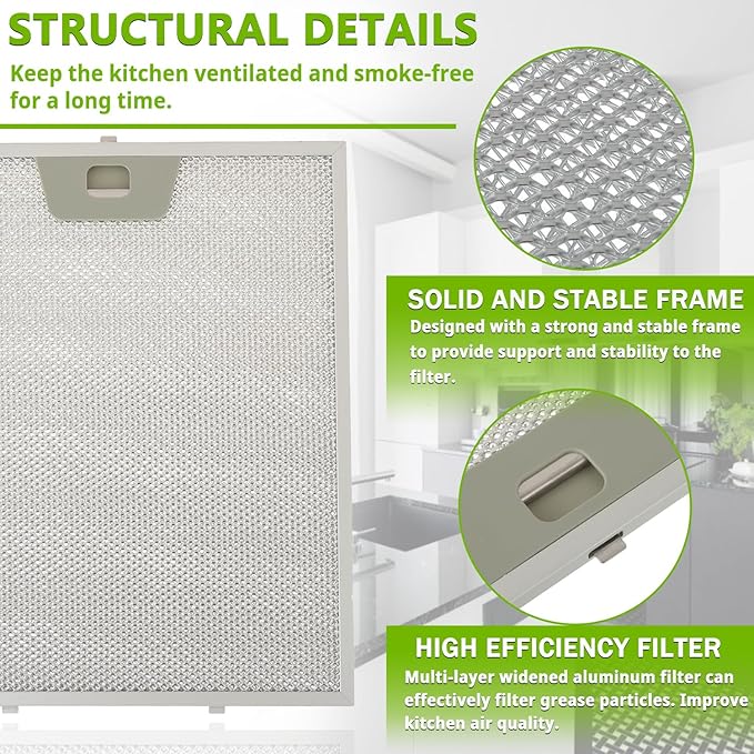 WB02X24871 Range Hood Grease Filter Replacement 5 Layer Aluminum Mesh Hood Grease Filter Fit for GE JVW5361SJSS JVW5361EJ1ES JVW5361EJES(1Pack)