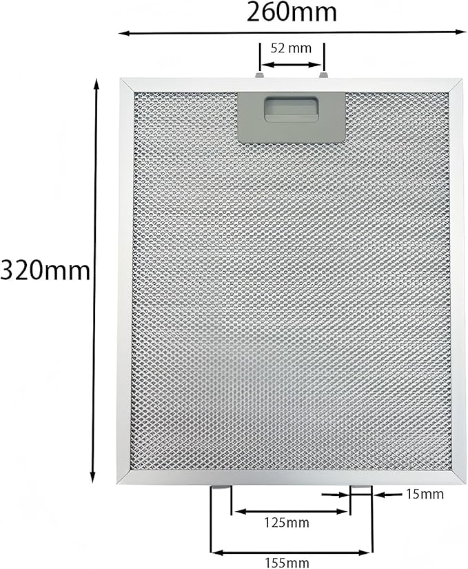 2pcs 12.63X10.23inchs Range Hood Filter Grease Filter Extractor Ventilation Aluminium Aspirator filter Mesh 320x260x9mm - AquaVibe