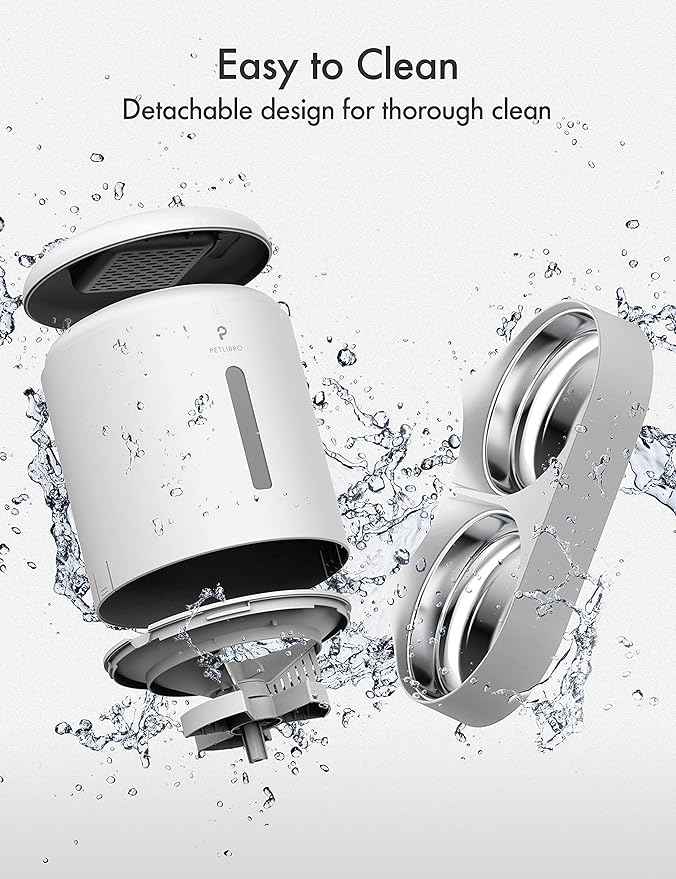 PETLIBRO Automatic Cat Food Dispenser for 2 Pets 5L Auto Dog Feeder Dry Food Dispenser with Splitter & 2 Stainless Bowls, 10s Meal Call and Timer Setting 50 Portions 6 Meals Per Day, Dual Tray Feeder