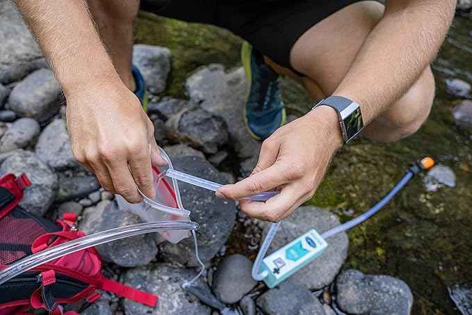 Pacific Bay Portable Automatic Pump/Water Filtration System - for Camping or Wilderness Survival - Emergency Drinking Water Survival - Indoor/Outdoor Water Filter - Must Have Hiking Supplies