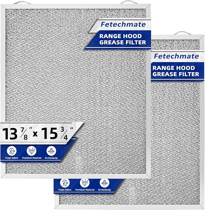 S99010430-002 Range Hood Aluminum Mesh Filter Compatible with Bro-an Nu-tone Ken-more 99010430-002, 4512880 Grease Filter 13-7/8” x 15-3/4” - 2 Packs by Fetechmate - AquaVibe