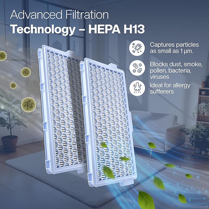 3 Filter for Miele Vacuum Cleaner [Compact C1 & C2, Complete C2 & C3, S8340, S4000–S8999] [Replaces SF-HA 50] – 3x HEPA & 3x Motor Filter – Not Compatible with Classic C1 or Complete C1 Series - AquaVibe