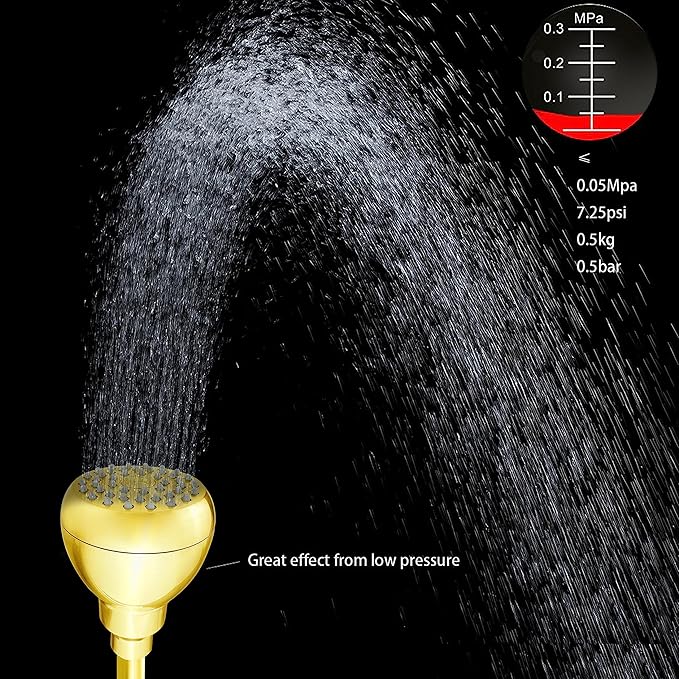 High Pressure Shower Head - Powerful Bathroom Pressure Boosting Showerhead - Perfect Universal Replacement for Bathroom Shower Heads (Gold)