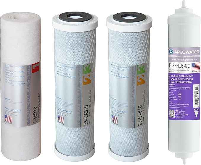 APEC 90 GPD Stage 1-3&6 Replacement Filter Set for ULTIMATE Series Alkaline Reverse Osmosis Water System (FILTER-SET-PH)