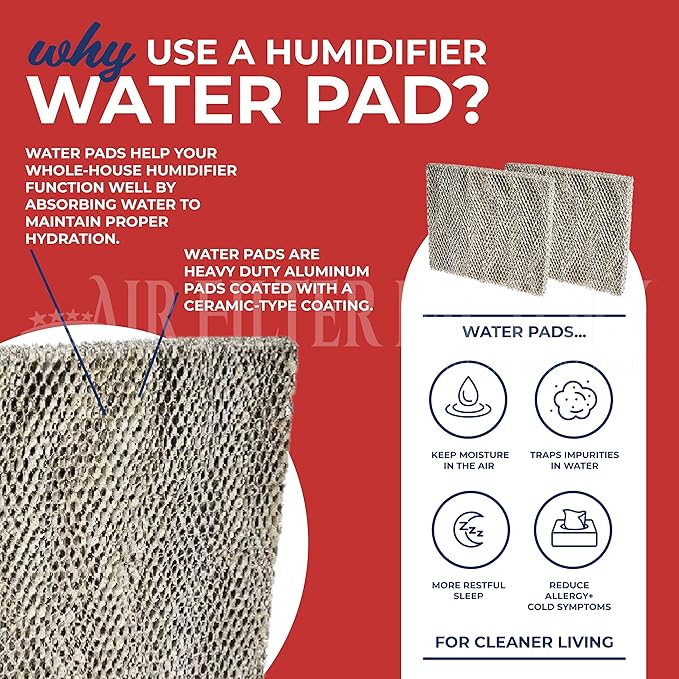 Air Filter Factory Replacement for HUMCCLBP, HUMBBSBP, 2217, 2317, 2417, HUMBALBP Bryant/Carrier Humidifier Water Pad Filter 2-Pack - AquaVibe