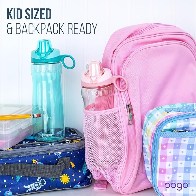 Pogo BPA-Free Plastic Water Bottle with Chug Lid, 18 Oz, Purple