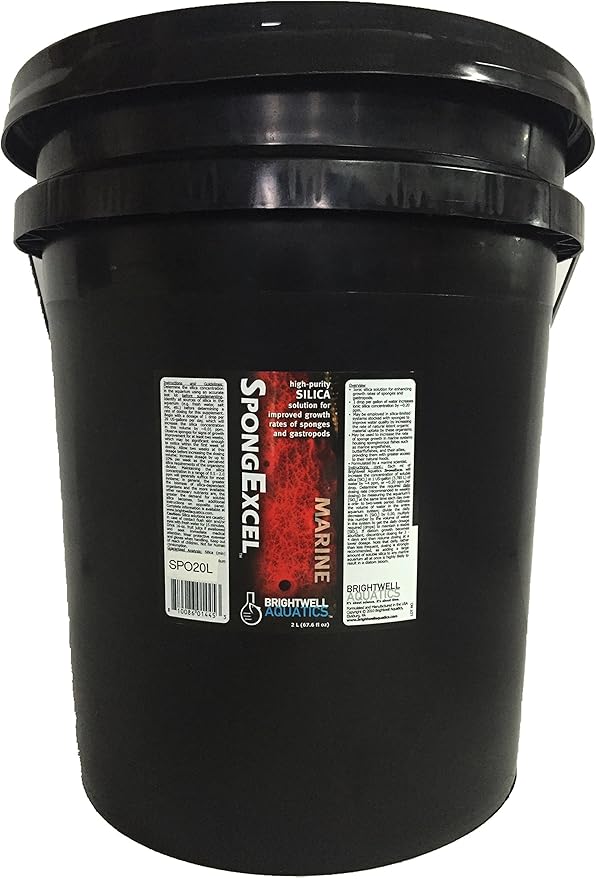 Brightwell Aquatics SpongExcel – Ionic Silica Solution for Marine Sponge & Gastropod Growth in Marine Aquariums, Boosts Water Quality, 20 L - AquaVibe