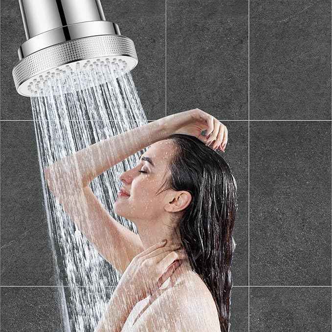 Shower Head Set 25 Stage Shower Filter Combo with 3 Spray Settings, High Pressure Shower Head with Filters for Dry Hair and Skin, Removes Chlorine & Heavy Metals, Showerhead Filter Chrome