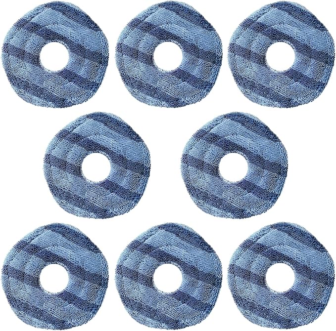 8 Pack Reusable Replacement mop Cloths Compatible with Eufy X10 Pro and eufy X9 Pro Omni Robot Vacuum Cleaner for Efficient Floor Cleaning - AquaVibe