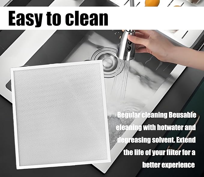 S99010430-003 99010430-003 Grease Range Hood Filters Replacement compatible with Broan Nutone HPFA136 High Efficiency Kitchen Filter Set for Home Cooking Essential (1-Pack) - AquaVibe