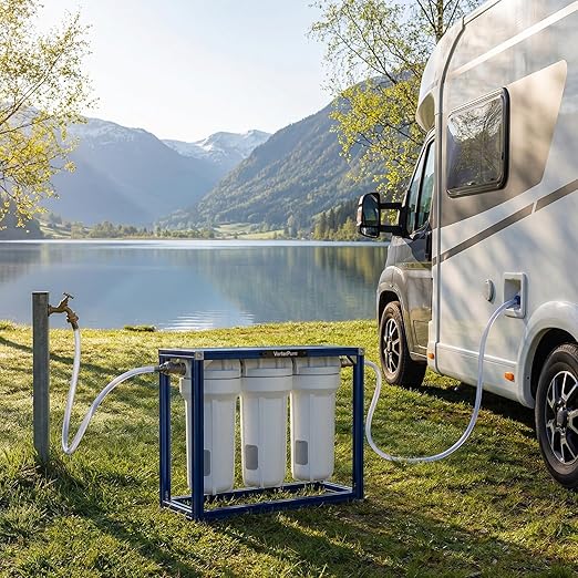 S3 PRO RV Water Filtration System with 0.2 Micron Water Filter, 3-Stage Premium Filtration, 10 Inch Filter, for RVs, Campers and Boats