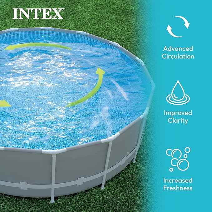 Intex C2500 Krystal Clear Cartridge Filter Pump for Above Ground Pools: 2500 GPH Pump Flow Rate – Improved Circulation and Filtration – Easy Installation – Improved Water Clarity – Easy-to-Clean