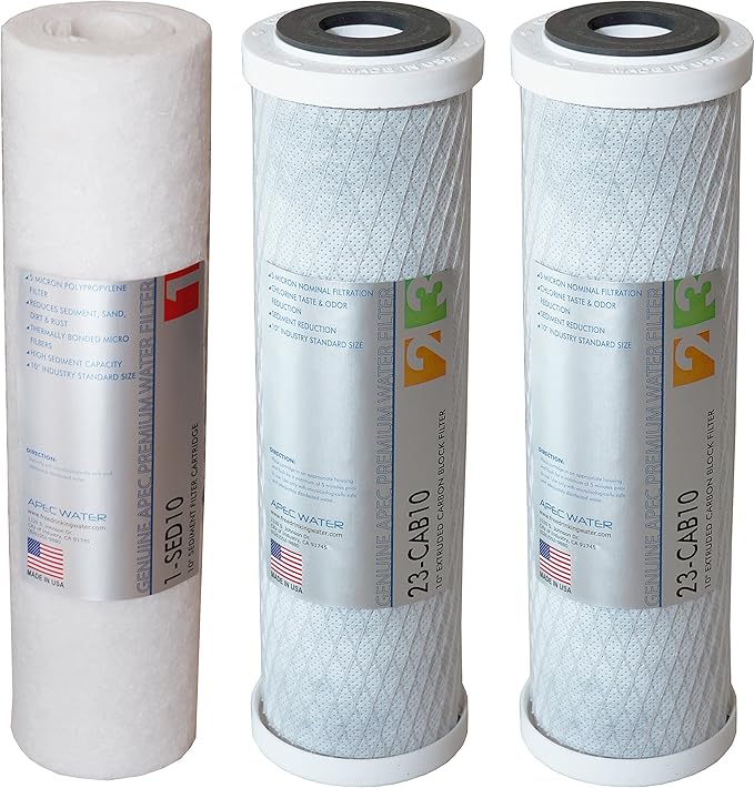 APEC Water Systems ULTIMATE Series US Made Stage 1, 2 & 3 Replacement Filter For Undersink System(FILTER-SET)