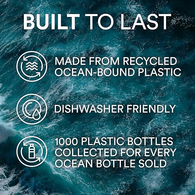 Ocean Bottle Big 34 oz | Stainless Steel Water Bottle | Reusable & Sustainable | Keeps Drinks Cold & Hot | Eco Friendly Gift (Sand Stone)