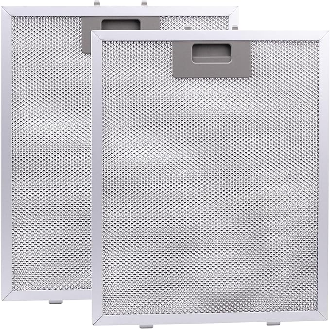 Range Hood Filter Replacement 10.23" x 12.5" x 0.36" Fit for Broan Circulating Whirlpool WHC WHA Series KitchenAid Frigidaire Bosch 800 500 GE Stove Hood Vent Filters Aluminum Mesh 2PCS - AquaVibe