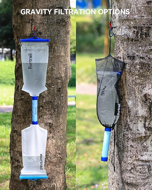 Squeeze Water Bag Compatible with Squeeze Water Filtration System,Foldable Squeeze Bag for Survival Water Filter Straw,2L Durable TPU Material Water Container,Pack of 2