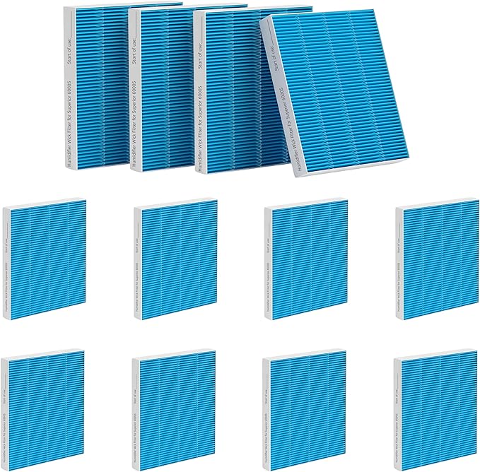 Nispira 6000s Wick Humidifier Filter Replacement for LEVOIT Superior 6000S Smart Evaporative Humidifier, 12 Pack