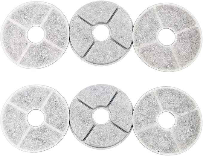 NRP 6-Pack Premium Water Filter Replacement for CATIT Flower Pet Fountain,Stainless Steel and Zeus 6L Fountain Filter 5.5" Disc Hybrid Materials