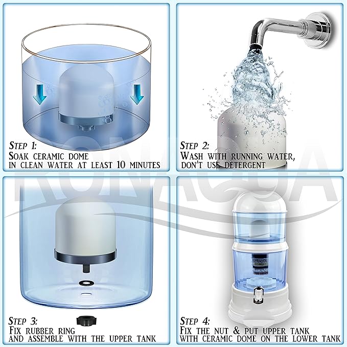 Replacement Ceramic Dome Water Filter 0.2 to 0.5 micron for Countertop & Water Coolers. First Stage of Filtration, Traps all Impurities