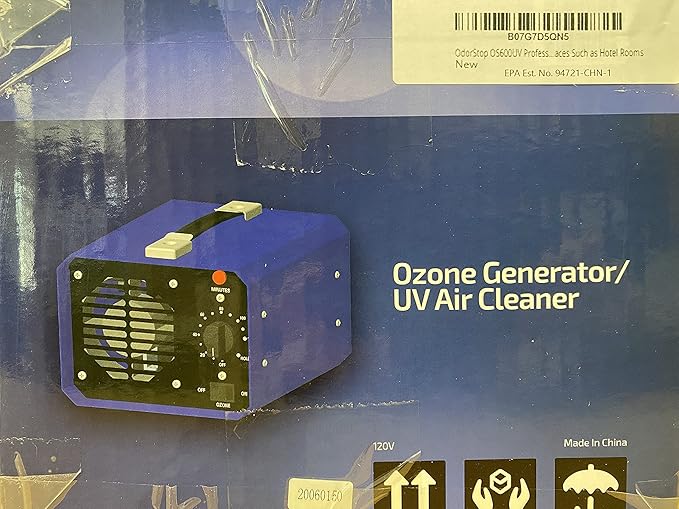 OdorStop OS600UV Professional Grade Travel Size/Mini Ozone Generator/UV Air Purifier for Areas of 600 Square Feet+, For Deodorizing and Purifying Small Spaces Such as Hotel Rooms