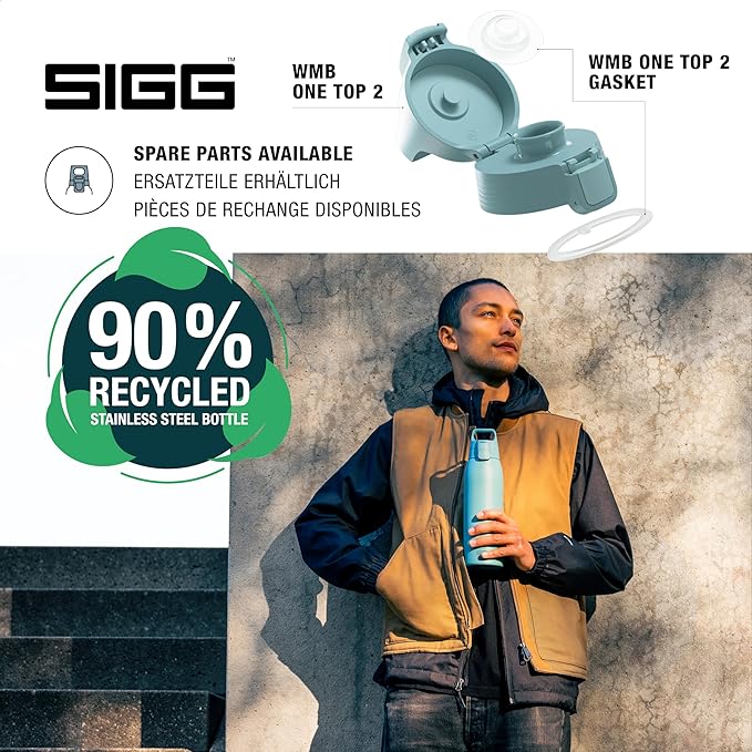 SIGG - Shield Therm- Stainless Steel Insulated Water Bottle - Carbonated Drinks, Leakproof, BPA Free, Recycled, 25, 34Oz