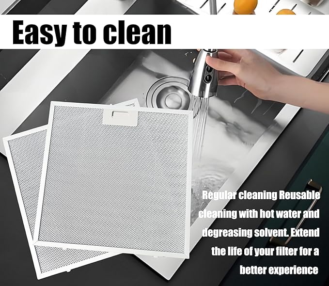 WB02X27207 Range Hood Grease Filters Compatible with GE Extractor Hood JVX5300BJ1TS JVX5300DJ1BB Replace 4463981 AP6039217 PS11771771 EAP11771771 Efficient Kitchen Air Quality Solutions(2 PCS) - AquaVibe