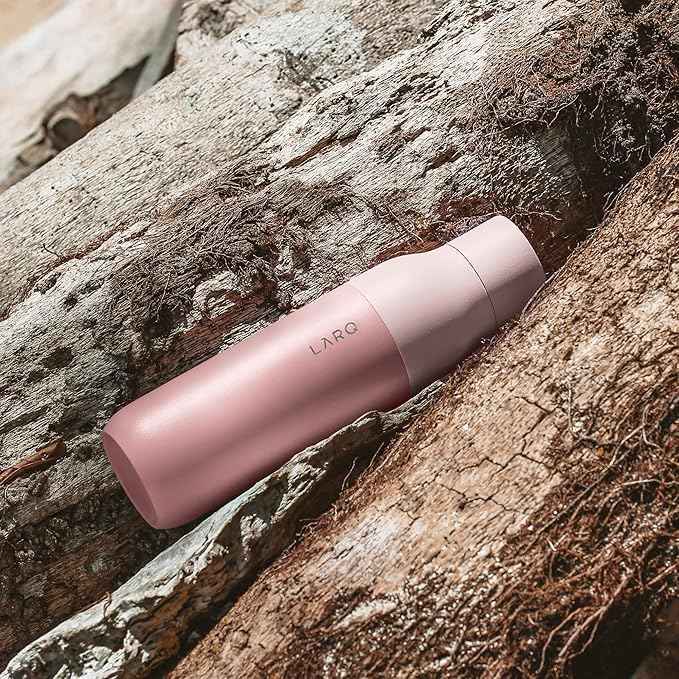 LARQ Bottle Twist Top 17 oz - Insulated Stainless Steel Water Bottle | BPA Free | Reusable for Camping, Office, Travel | Keeps Drinks Cold and Hot, Himalayan Pink