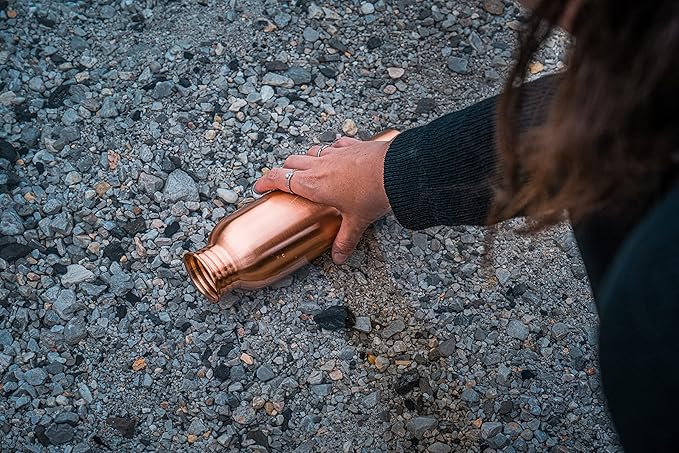 Kosdeg Copper Water Bottle - 34oz Smooth Design - A Handcrafted Ayurvedic Pure Copper Vessel For Drinking - Drink More Water, Lower Your Sugar Intake And Enjoy The Health Benefits