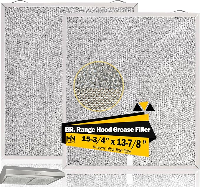 S99010430-002 Compatible with Broan Range Hood Filter 15-3/4" x 13-7/8" 4512880 Replacement Nutone Range Hood Filters 2 Pack HPF30 Nutone Kitchen Exhaust Fan Filter - AquaVibe