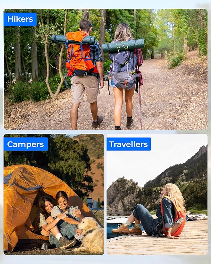 Waterdrop 16 oz Collapsible Water Pouch, Pack of 3, Hiking, Camping, Travel, BPA-Free, Reusable, Foldable
