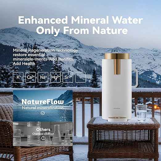 NatureFlow F40 SE Reverse Osmosis Water Filter Countertop with UV, Natural Remineralization,10-Stage RO Filtrations, 4:1 Pure to Drain, pH9 Alkaline Water Purifier,BPA Free,NSF/ANSI/UL/FDA