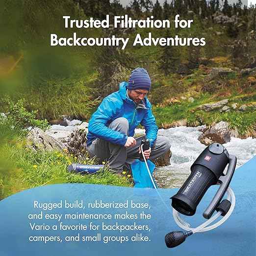 Katadyn Vario Water Filter, Dual Technology Microfilter for Personal or Small Group Camping, Backpacking or Emergency Preparedness