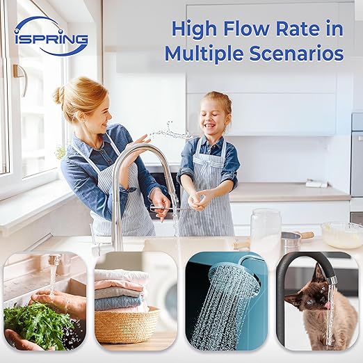 iSpring Whole House Water Filter System, Reduces Chlorine, Chloramine, Lead, Water Filter Lasts up to 3 Years, Model: WF1024