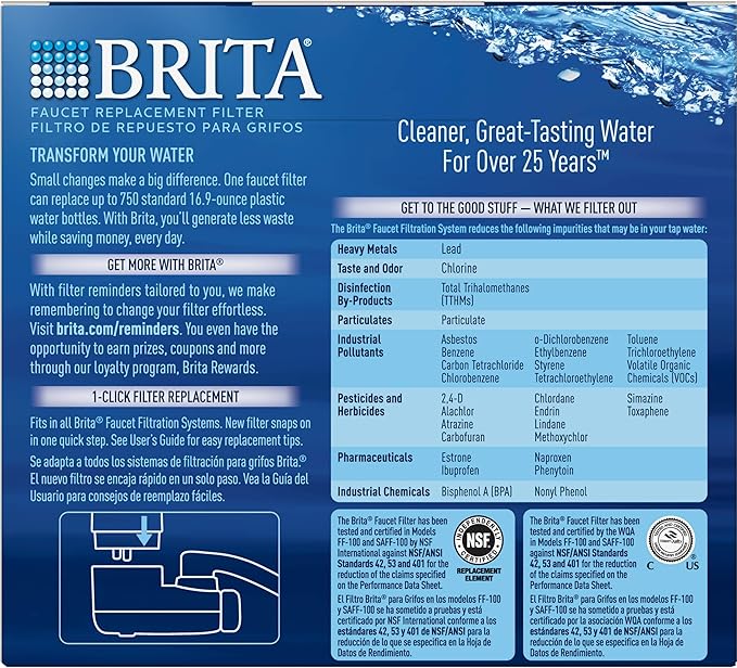 Brita On Tap Filtration system Replacement Filter, White