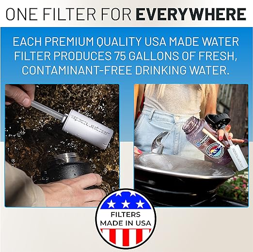 Epic Water Filters Nalgene OG Water Bottle with Filter, USA Made, BPA Free, Removes 99.99% Tap Water Contaminants, Forever Chemicals, LeClair Art, 32 oz