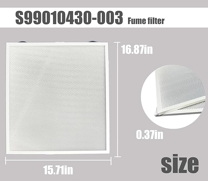 S99010430-003 99010430-003 Grease Range Hood Filters Replacement compatible with Broan Nutone HPFA136 High Efficiency Kitchen Filter Set for Home Cooking Essential (1-Pack) - AquaVibe
