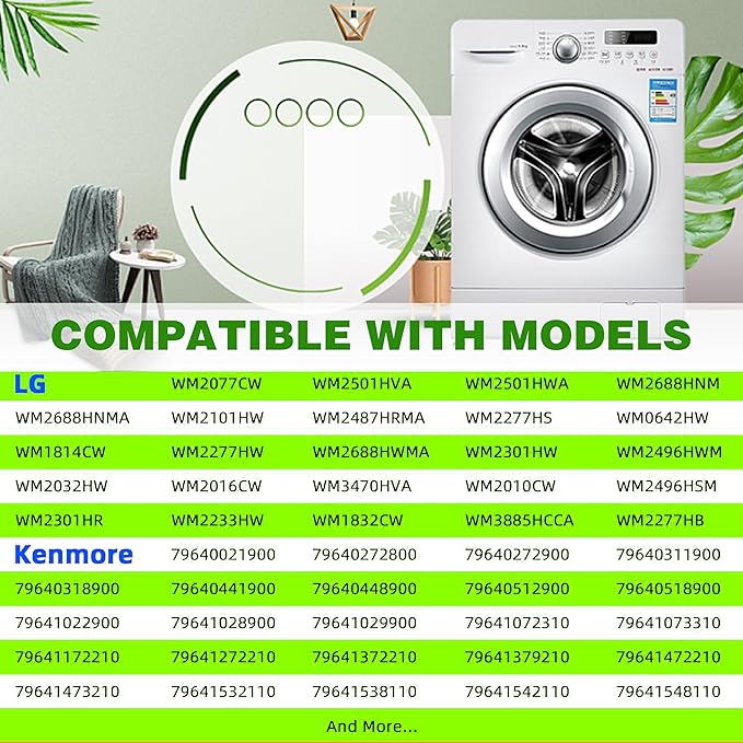 383EER2001A Washing Machine Drain Pump Filter Assembly - Compatible with LG Kenmore Washing Machines Replacement AP4440367 383EER2001F 5230ER3002AAGM75510601 PS3522306 383EER2001F - AquaVibe