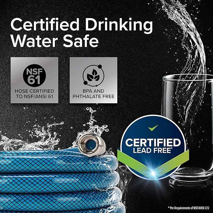 Camco TastePURE 4-Foot Premium Camper/RV Drinking Water Hose - Features a Heavy-Duty No-Kink Design with Strain Relief Ends & 5/8-Inch Inside Diameter - NSF Drinking Water Safe Certified (22813)