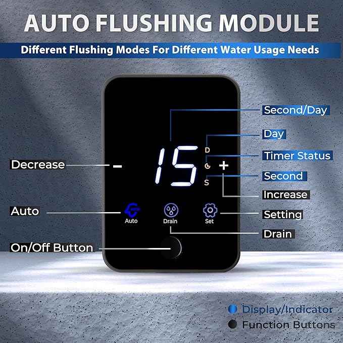 iSpring WSP50SL-ARJ-BP, NSF Certified, Whole House Spin Down Sediment Water Filter, 4 Modes Bypass, Includes Siliphos Helps Prevent Scale, Clear Housing, Jumbo Size, Touch-Screen Auto Flushing