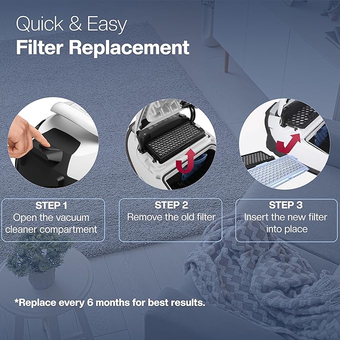 3 Filter for Miele Vacuum Cleaner [Compact C1 & C2, Complete C2 & C3, S8340, S4000–S8999] [Replaces SF-HA 50] – 3x HEPA & 3x Motor Filter – Not Compatible with Classic C1 or Complete C1 Series - AquaVibe