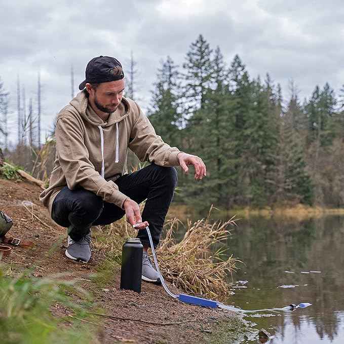 Pacific Bay Portable Automatic Pump/Water Filtration System - for Camping or Wilderness Survival - Emergency Drinking Water Survival - Indoor/Outdoor Water Filter - Must Have Hiking Supplies