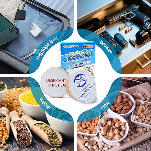 5 Packs 30 Gram Desiccant Canisters, Indicating Silica Gel Capsules, Desiccant Moisture Absorbers for Storage, Food Safe Humidity Absorbers