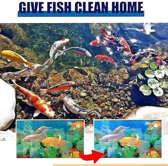 Powerful Aquarium Water Purification Tablet for Fish Tank,Water Purification Tablets for Fish Tank,Remove All Kinds of Turbidity from Fish TankWater (2PC)