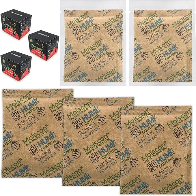 45 Pack 85% RH Size 8 Two-Way Humidity Control Packs for Wooden Musical Instruments, 8 Gram Moisture Control Packets for Bagpipe Reeds, Saxophone Reeds Individually Wrapped