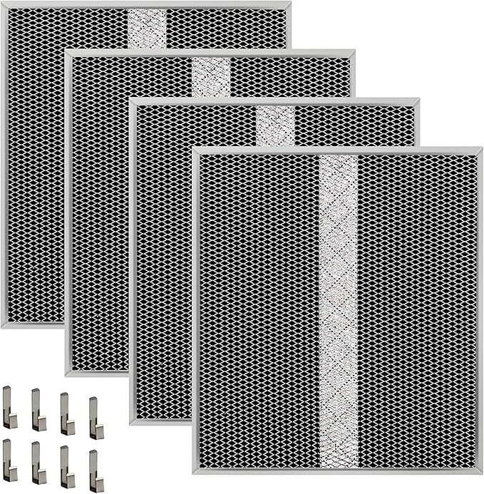 4 Pack S97020466 (HPF30) Range Hood Filter Replacement Compatible with Broan Non-Ducted Range Hood, HPF30 Charcoal Filter, 14.62" x 12.88" x 0.18"